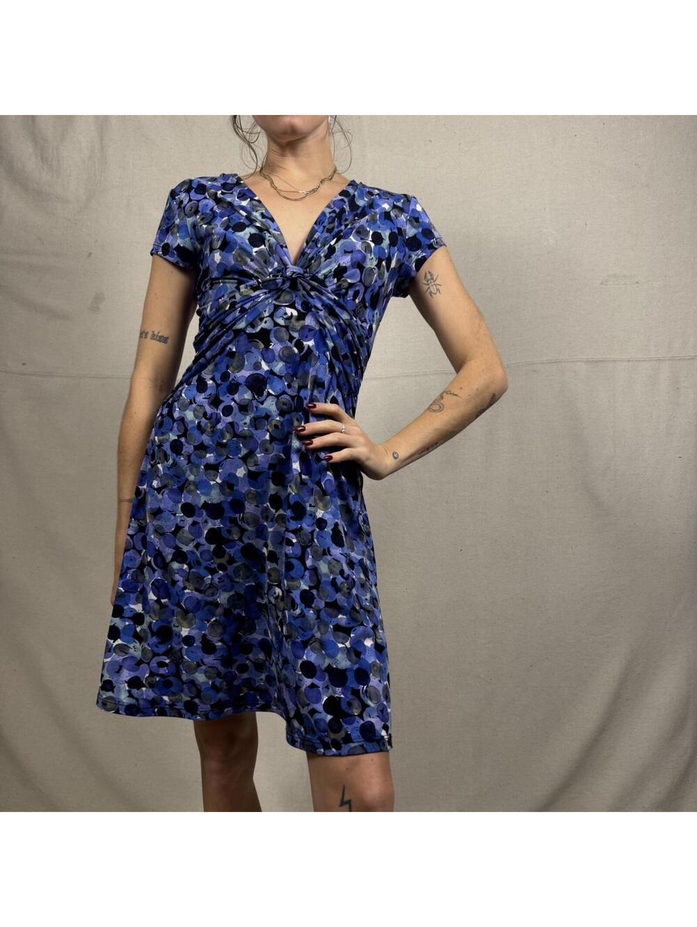 Y2K stretchy fitted abstract pattern day dress